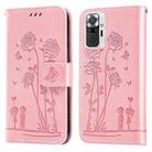 For Xiaomi Redmi Note 9 Pro/9 Pro Max Embossing Rose Couple Leather Phone Case(Pink) - 1