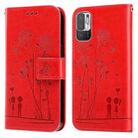 For Xiaomi Redmi Note 10 5G/Poco M3 Pro Embossing Rose Couple Leather Phone Case(Red) - 1