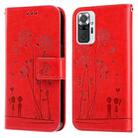 For Xiaomi Redmi Note 10 Pro/10 Pro Max Embossing Rose Couple Leather Phone Case(Red) - 1