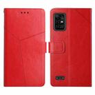 For UMIDIGI Bison Pro Y Stitching Horizontal Flip Leather Phone Case(Red) - 1