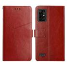 For UMIDIGI Bison Pro Y Stitching Horizontal Flip Leather Phone Case(Brown) - 1