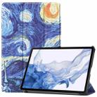 For Samsung Galaxy Tab S8 Custer Painted TPU Smart Tablet Leather Case(Starry Sky) - 1