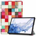 For Samsung Galaxy Tab S8 Custer Painted TPU Smart Tablet Leather Case(Cube) - 1