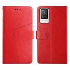 For vivo S9 Y Stitching Horizontal Flip Leather Phone Case(Red) - 1