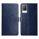 For vivo S9 Y Stitching Horizontal Flip Leather Phone Case(Blue) - 1