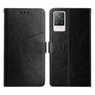 For vivo S9 Y Stitching Horizontal Flip Leather Phone Case(Black) - 1