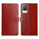 For vivo S9 Y Stitching Horizontal Flip Leather Phone Case(Brown) - 1