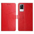 For vivo S9e Y Stitching Horizontal Flip Leather Phone Case(Red) - 1