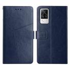 For vivo S9e Y Stitching Horizontal Flip Leather Phone Case(Blue) - 1