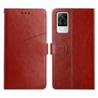 For vivo S9e Y Stitching Horizontal Flip Leather Phone Case(Brown) - 1