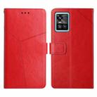 For vivo S10 / S10 Pro Y Stitching Horizontal Flip Leather Phone Case(Red) - 1