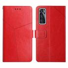 For vivo V20 SE / Y70 Y Stitching Horizontal Flip Leather Phone Case(Red) - 1