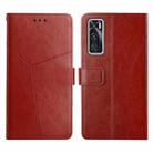 For vivo V20 SE / Y70 Y Stitching Horizontal Flip Leather Phone Case(Brown) - 1