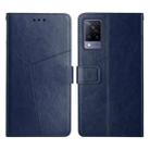 For vivo V21 5G Y Stitching Horizontal Flip Leather Phone Case(Blue) - 1