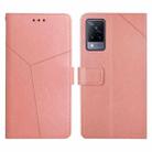 For vivo V21 5G Y Stitching Horizontal Flip Leather Phone Case(Rose Gold) - 1