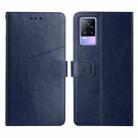 For vivo V21e / Y73 2021 Y Stitching Horizontal Flip Leather Phone Case(Blue) - 1
