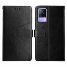 For vivo V21e / Y73 2021 Y Stitching Horizontal Flip Leather Phone Case(Black) - 1