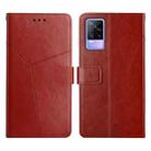 For vivo V21e / Y73 2021 Y Stitching Horizontal Flip Leather Phone Case(Brown) - 1