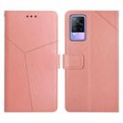 For vivo V21e / Y73 2021 Y Stitching Horizontal Flip Leather Phone Case(Rose Gold) - 1