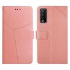 For vivo Y20 2020 Y Stitching Horizontal Flip Leather Phone Case(Rose Gold) - 1