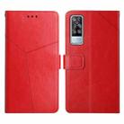 For vivo Y51 2020 Y Stitching Horizontal Flip Leather Phone Case(Red) - 1