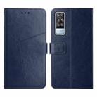 For vivo Y51 2020 Y Stitching Horizontal Flip Leather Phone Case(Blue) - 1