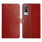 For vivo Y51 2020 Y Stitching Horizontal Flip Leather Phone Case(Brown) - 1