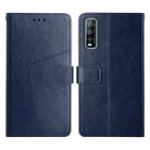 For vivo Y70s Y Stitching Horizontal Flip Leather Phone Case(Blue) - 1