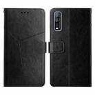 For vivo Y70s Y Stitching Horizontal Flip Leather Phone Case(Black) - 1