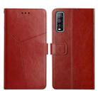 For vivo Y70s Y Stitching Horizontal Flip Leather Phone Case(Brown) - 1