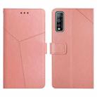 For vivo Y70s Y Stitching Horizontal Flip Leather Phone Case(Rose Gold) - 1