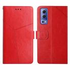 For vivo Y72 5G Y Stitching Horizontal Flip Leather Phone Case(Red) - 1