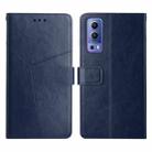 For vivo Y72 5G Y Stitching Horizontal Flip Leather Phone Case(Blue) - 1