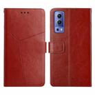 For vivo Y72 5G Y Stitching Horizontal Flip Leather Phone Case(Brown) - 1