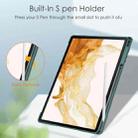 For Samsung Galaxy Tab S8+ Three-fold Transparent TPU Smart Leather Tablet Case(Green) - 7