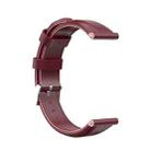 For Huawei B3 Oil Wax Leather Watch Band(Crimson) - 1