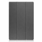 For Samsung Galaxy Tab S8 Ultra Three-folding Holder Custer Texture Leather Tablet Case(Grey) - 2