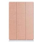 For Samsung Galaxy Tab S8 Ultra Three-folding Holder Custer Texture Leather Tablet Case(Rose Gold) - 2