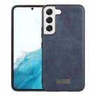 For Samsung Galaxy S22 5G SULADA Shockproof TPU + Handmade Leather Phone Case(Blue) - 1