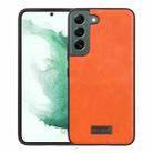 For Samsung Galaxy S22+ 5G SULADA Shockproof TPU + Handmade Leather Phone Case(Orange) - 1