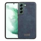 For Samsung Galaxy S22+ 5G SULADA Shockproof TPU + Handmade Leather Phone Case(Blue) - 1