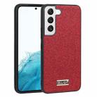 For Samsung Galaxy S22 5G SULADA Shockproof TPU + Handmade Leather Phone Case(Red) - 1