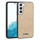 For Samsung Galaxy S22 5G SULADA Shockproof TPU + Handmade Leather Phone Case(Gold) - 1