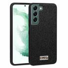 For Samsung Galaxy S22+ 5G SULADA Shockproof TPU + Handmade Leather Phone Case(Black) - 1