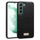 For Samsung Galaxy S22+ 5G SULADA Shockproof TPU + Handmade Leather Phone Case(Black) - 1
