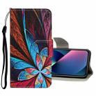 For iPhone 13 mini Colored Drawing Pattern Flip Leather Case (Colorful Flowers) - 1