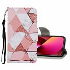 For iPhone 13 Colored Drawing Pattern Flip Leather Case(Marble) - 1