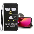 For iPhone 13 Colored Drawing Pattern Flip Leather Case(Penguin) - 1