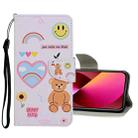 For iPhone 13 Colored Drawing Pattern Flip Leather Case(Smiley Bear) - 1