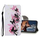 For iPhone 13 Pro Colored Drawing Pattern Flip Leather Case (Four Butterflies) - 1